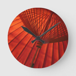 Relógio Redondo Japão Umbrella Tea K Bangasa White