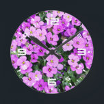 Relógio Redondo Jardim das Flores Roxas<br><div class="desc">Jardim das Flores Roxas</div>