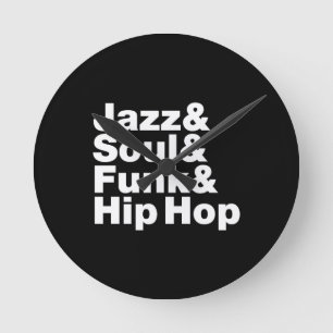 Relógio Redondo Jazz & alma & funk & Hip Hop