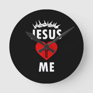 Relógio Redondo Jesus Ama ME Cristão Religioso