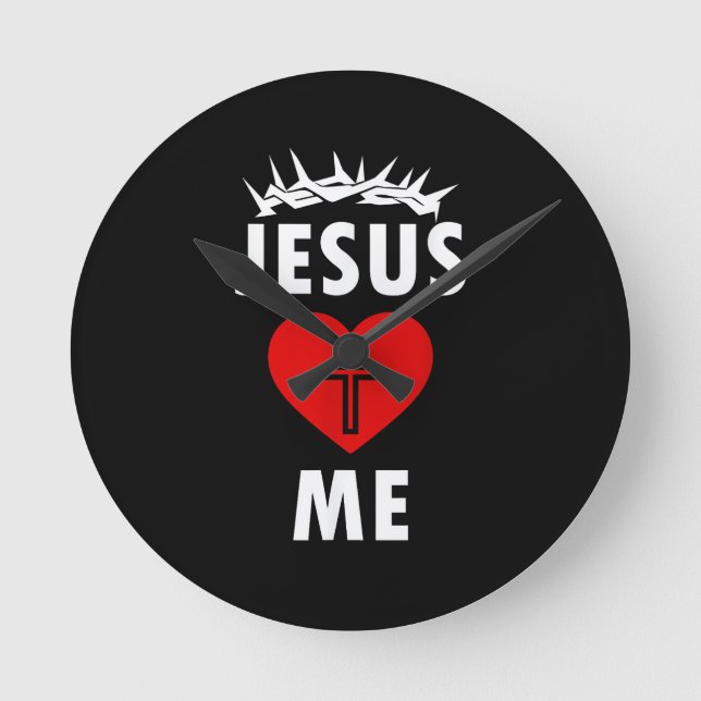 Relógio Redondo Jesus Ama ME Cristão Religioso (Frente)