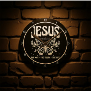Relógio Redondo Jesus O Caminho A Verdade A Vida Borboleta