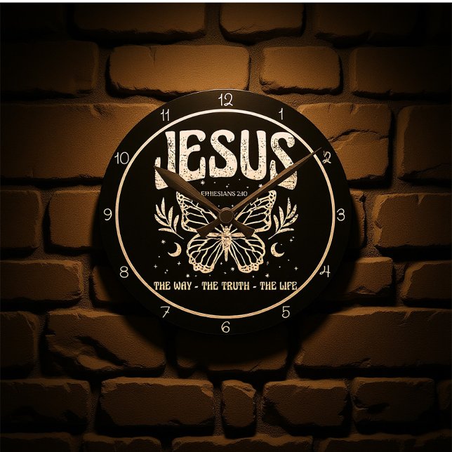 Relógio Redondo Jesus O Caminho A Verdade A Vida Borboleta (Criador carregado)
