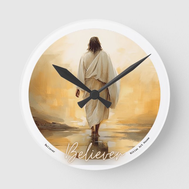Relógio Redondo Jesus Watch, Bible, Wall Clock, Christianity (Frente)