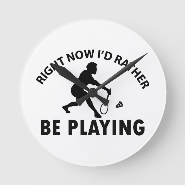 Relógio Redondo jogando badminton (Frente)