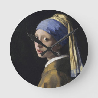 Relógio Redondo Johannes Vermeer - Menina com um Brinco de Pérola