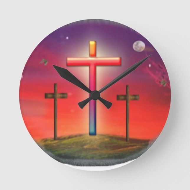 Relógio Redondo John 3:16 Jesus te ama (Frente)
