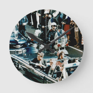 Relógio Redondo John F Kennedy e Jackie no Motorcade Dallas