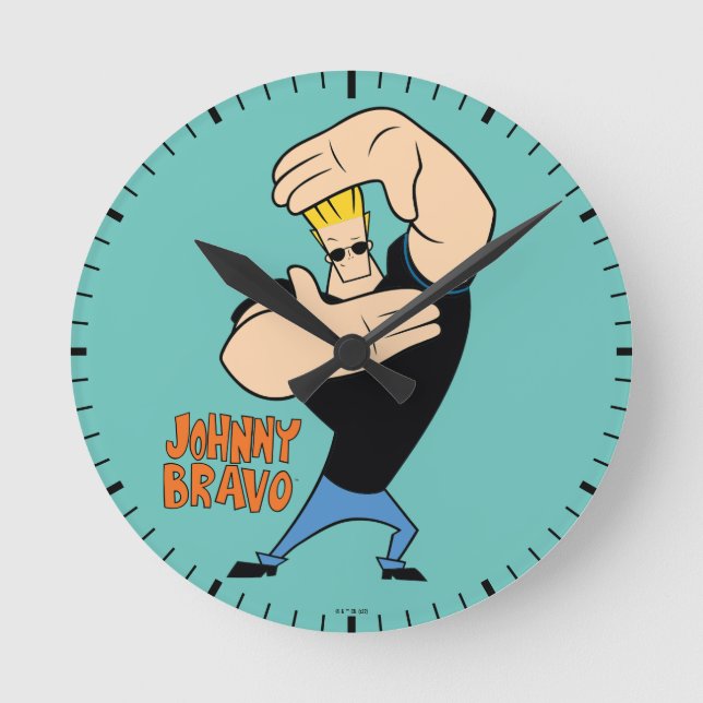 Relógio Redondo Johnny Bravo Picture Frame Pose (Frente)