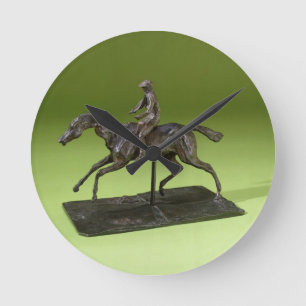 Relógio Redondo Jóquei em um cavalo (bronze)