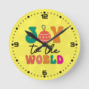 Relógio Redondo Joy to The World - Design de Natal-50835