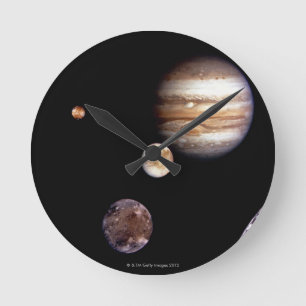 Relógio Redondo Jupiter e suas luas