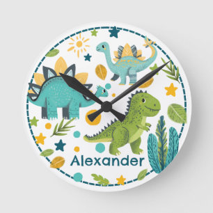 Relógio Redondo Jurássico Animal T Rex Dinossauro