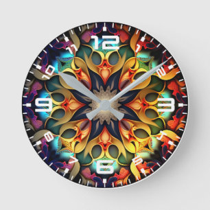 Relógio Redondo Kaleidoscope Mandala Flower Design- 23091