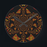 Relógio Redondo Kaleidoscópio Impressão de Arte<br><div class="desc">Kaleidoscope Art Impressão mergulha na atração cativa do "Impressão de Arte do Caleidoscópio Crânio", uma peça impressionante que funde design com uma estética intrigante. Descrição: Este trabalho de arte apresenta um design simétrico, semelhante a caleidoscópio, contra um fundo preto profundo. Os padrões repetitivos evocam uma sensação de profundidade e complexidade,...</div>