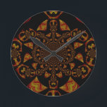 Relógio Redondo Kaleidoscópio Impressão de Arte<br><div class="desc">Kaleidoscope Art Impressão mergulha na atração cativa do "Impressão de Arte do Caleidoscópio Crânio", uma peça impressionante que funde design com uma estética intrigante. Descrição: Este trabalho de arte apresenta um design simétrico, semelhante a caleidoscópio, contra um fundo preto profundo. Os padrões repetitivos evocam uma sensação de profundidade e complexidade,...</div>