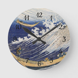 Relógio Redondo Katsushika Hokusai. Ondas do oceano