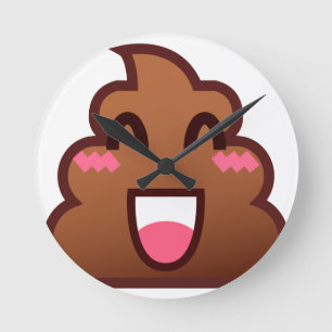 Relógio Redondo kawaii poop emojis