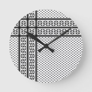 Relógio Redondo Keffiyeh Símbolo do Padrão de Resistência da Pales