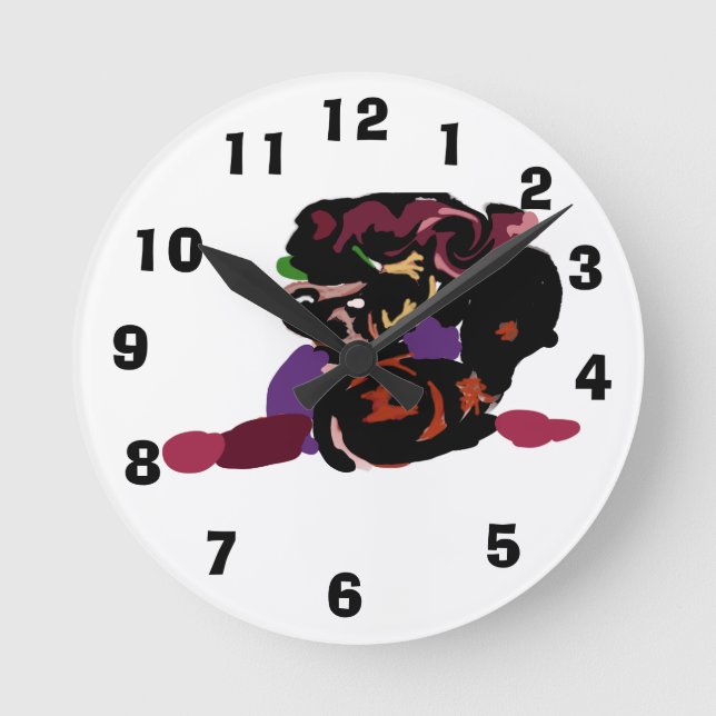 Relógio Redondo king Charles spaniel and roses sweet  (Frente)