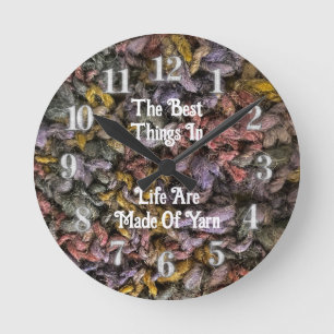 Relógio Redondo Knitter Colorir Crochet Crafty Love Yarn