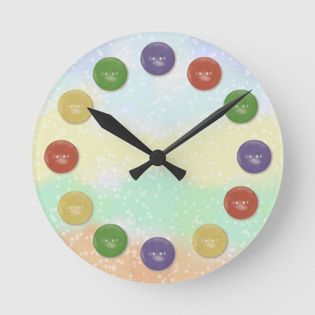 Relógio Redondo Knopfuhr Runde Wanduhr (Frente)