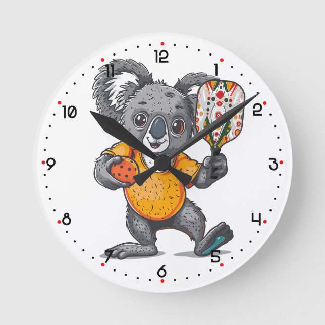 Relógio Redondo Koala-ficado para Dinke Pickleball  (Frente)