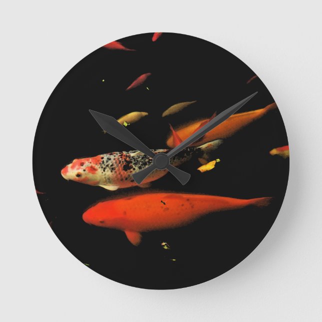 Relógio Redondo Koi Carp (Frente)