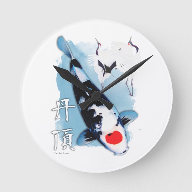 Relógio Redondo Koi de Tancho (Frente)