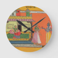 Krishna que chega na casa de Radha, ilustração