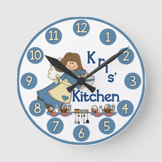 Relógio Redondo Kris's Kitchen Wall Clock   (Frente)