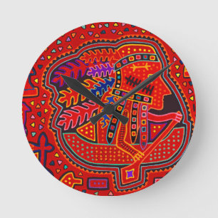 Relógio Redondo Kuna Indian Man in Canoe