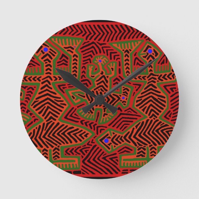 Relógio Redondo Kuna Indian Mola Spirits (Frente)