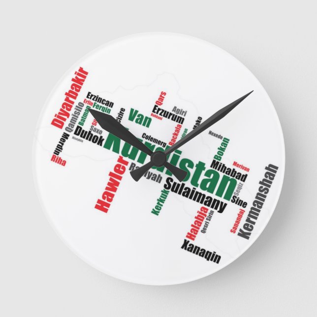 Relógio Redondo Kurdistan City Clock (Frente)