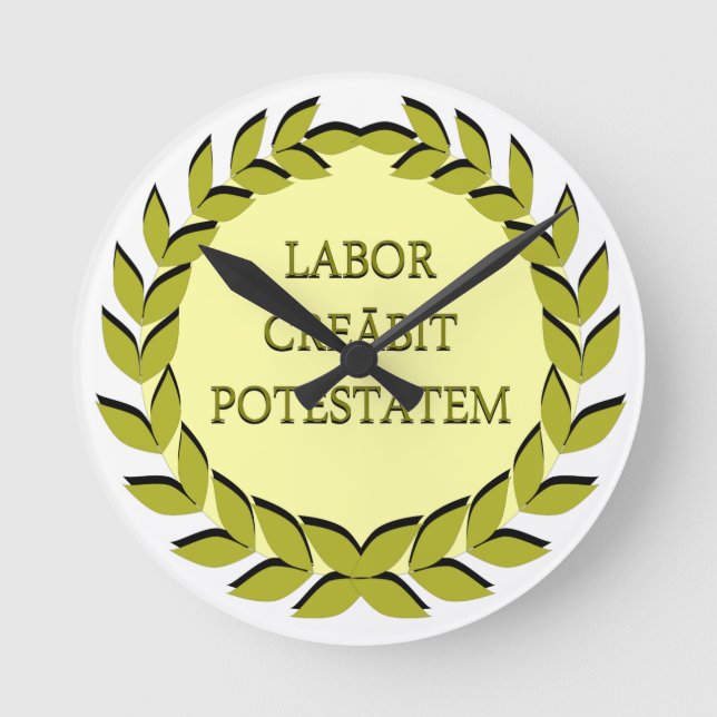 RELÓGIO REDONDO LABOR CREĀBIT POTESTĀTEM (Frente)