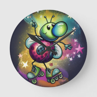 Relógio Redondo Ladybug Roller Disco Wall Clock