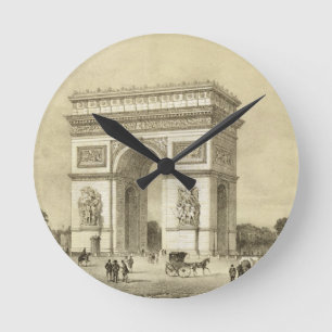 Relógio Redondo L'Arc de Triomphe, Paris, gravada por Auguste Bry