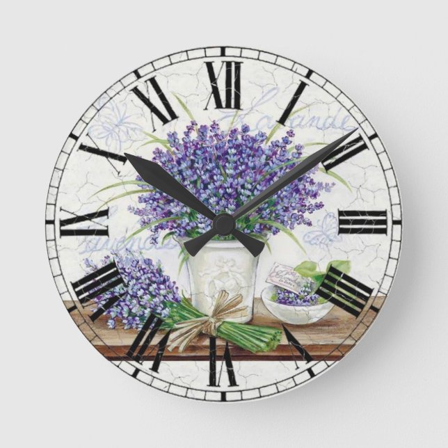 Relógio Redondo Lavanda (Frente)