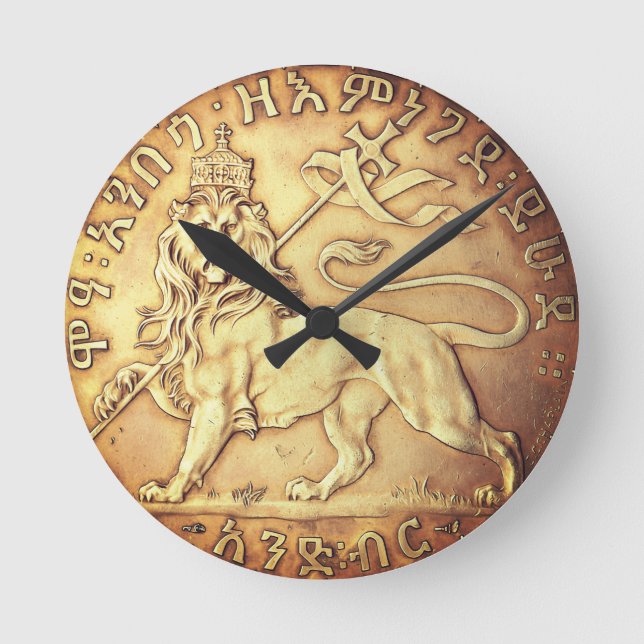 Relógio Redondo Leão Judá Haile Selassie I Jah Rastafari ELE  (Frente)