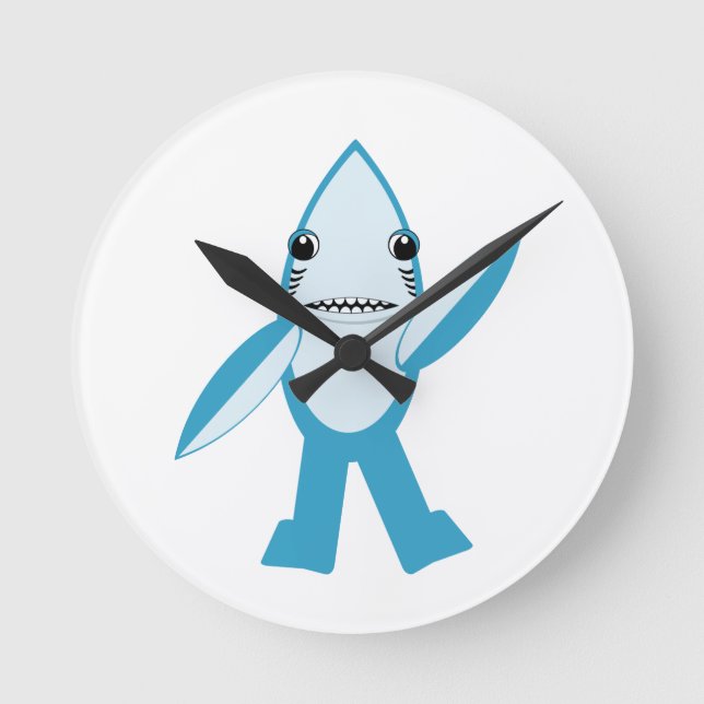 Relógio Redondo #LeftShark #RightShark Shark para a Direita (Frente)