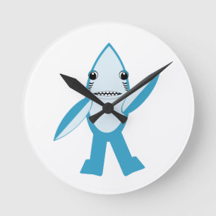 Relógio Redondo #LeftShark #RightShark Shark para a Direita