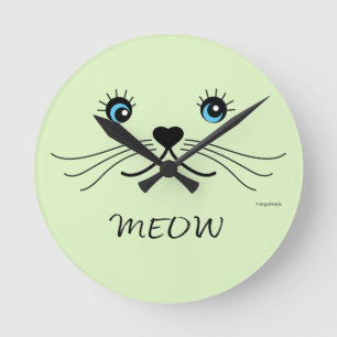 Relógio Redondo LEGAL Gráfico de rosto MEOW-Cat