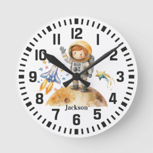 Relógio Redondo Legal personagem Astronauta Boy na Lua