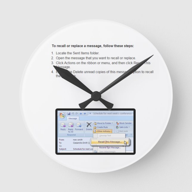 Relógio Redondo lembrança (Frente)