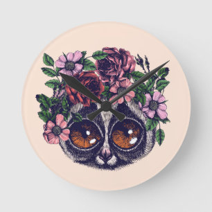 Relógio Redondo Lemur floral doce
