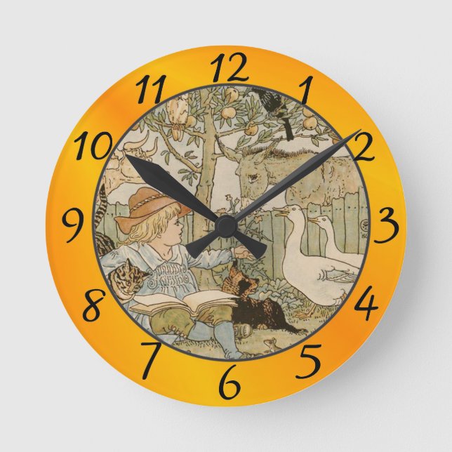 Relógio Redondo Lendo diversão (Frente)