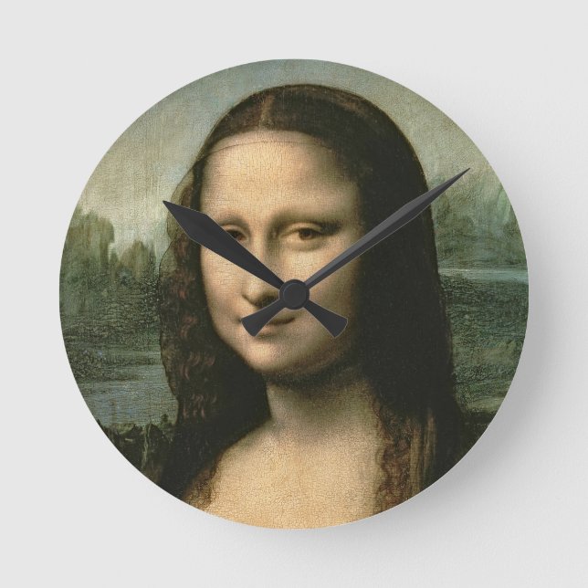 Relógio Redondo Leonardo da Vinci | Mona Lisa, c.1503-6 (Frente)