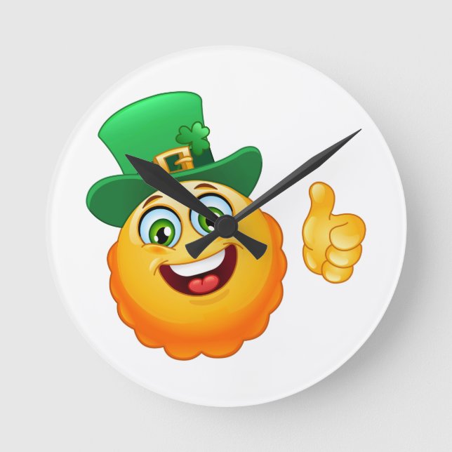 Relógio Redondo leprechaun emoji (Frente)