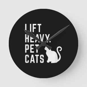 Relógio Redondo Levante Gatos Pesados De Pet - Engraçado Funciona
