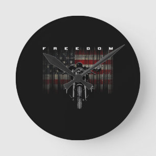 Relógio Redondo Liberdade para motocicleta americana